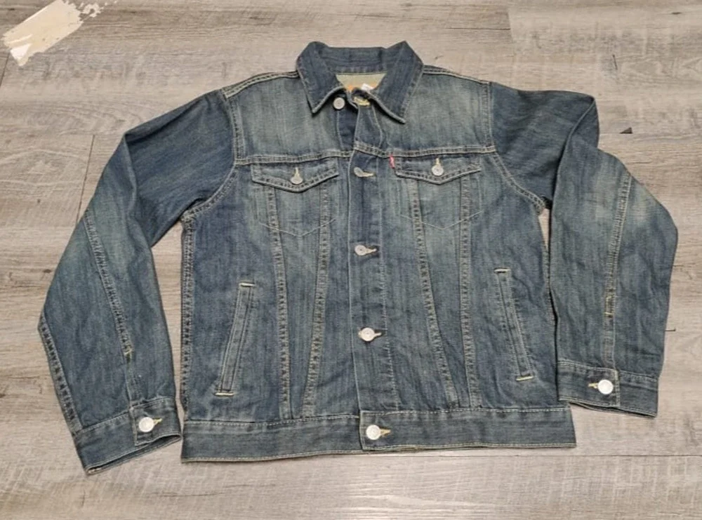 LEVI'S Blue Denim Jean Jacket Youth Teen Large 12-13 Years Old 152-158 CM